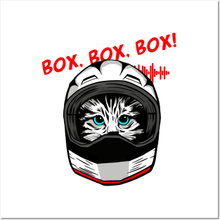 funny cat driver – Box, box, box! (Icecat) Posters and Art